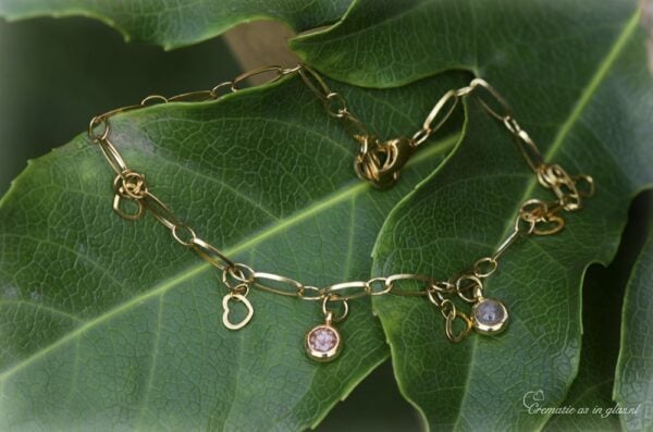 DSA3010 | Gedenk dames armband met crematie-as